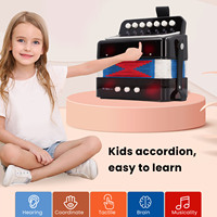 Button Accordion for Beginners 7 Keys Control 2 Bass Kids Educational Musical Instrument Stage Performance Practice