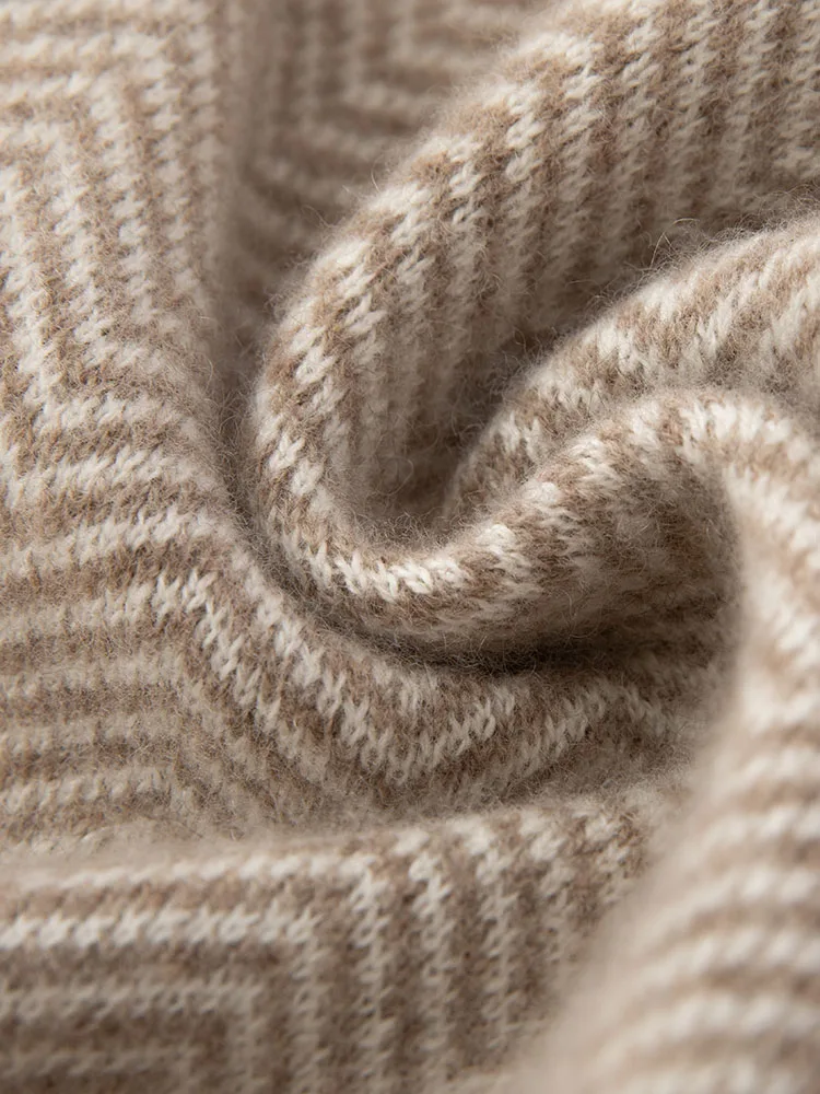 CHICUU-Calças retas de caxemira para mulheres, calças clássicas Herringbone, 100% cashmere malhas, calças grossas e quentes, outono e inverno