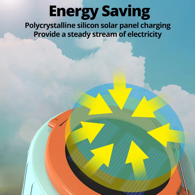 Outdoor USB Rechargeable LED Emergency Lights Multifunctional Solar Camping Lamp Portable Night Mobile Tent Light Warerproof