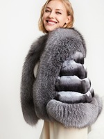 Frauen echte Rex Kaninchen fell Bankett Schal Chinchilla Cape Poncho mit echtem Fuchs Fell echte Pelz mäntel verdickte Wärme flauschig