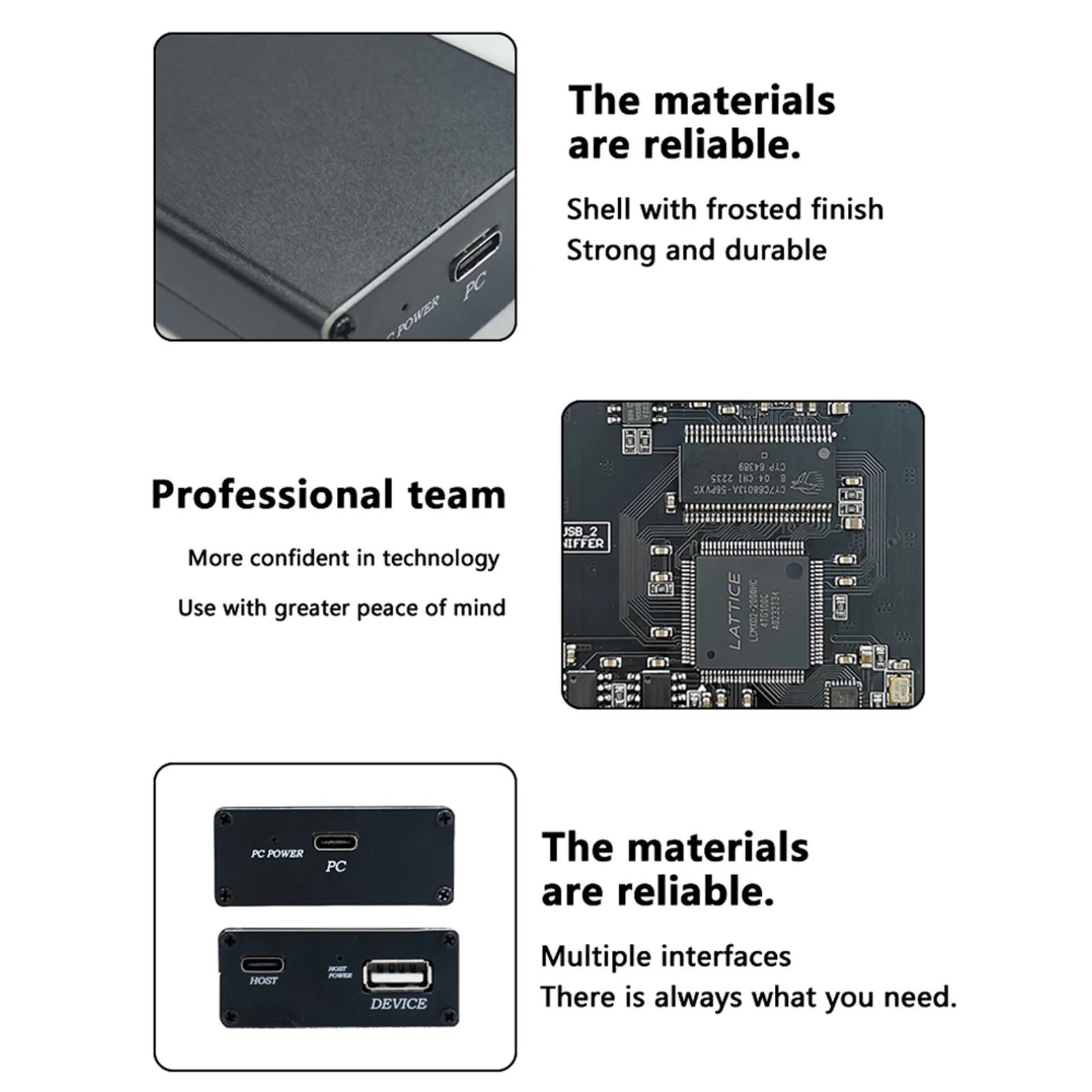 USB Sniffer 2.0 Packket Capture HS محلل بروتوكول الحافلة عالي السرعة، وحدة رئيسية واحدة، كابلين من النوع C، 1 يدوي، USB 2.0،