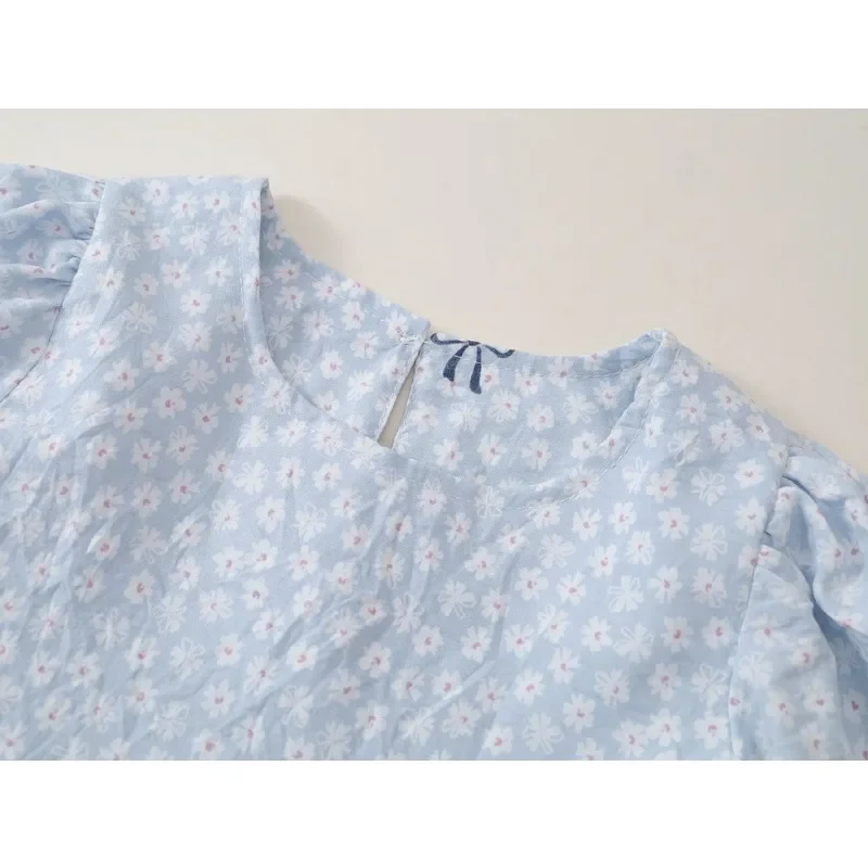 Kinder Mädchenkleid RAISE Herbst Schleife Blumendruck Kinder Mädchen Prinzessinnenkleid Rundhals 2-8 Jahre Mädchen Langarmkleid Haarband – Detail 23