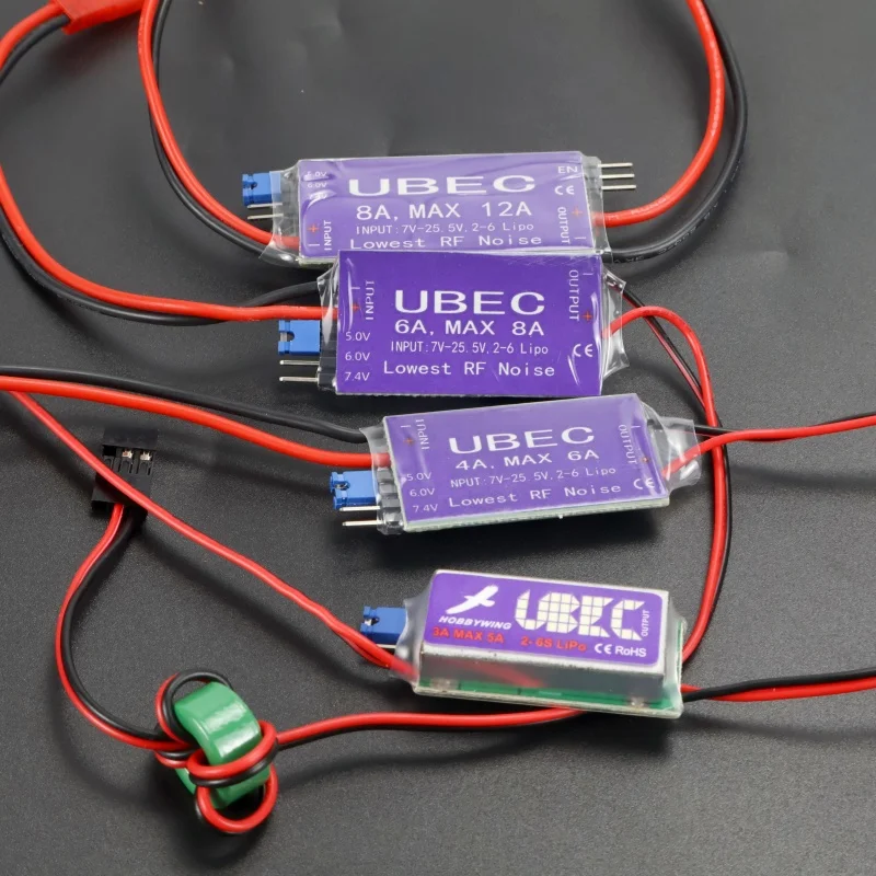 1PCS 3A 4A 6A 8A UBEC Output 5V / 6V 6A / 8A Max 12A 2-6S Lipo / 6-16 Cell Ni-Mh Input Switch Model BEC for RC Airplanes