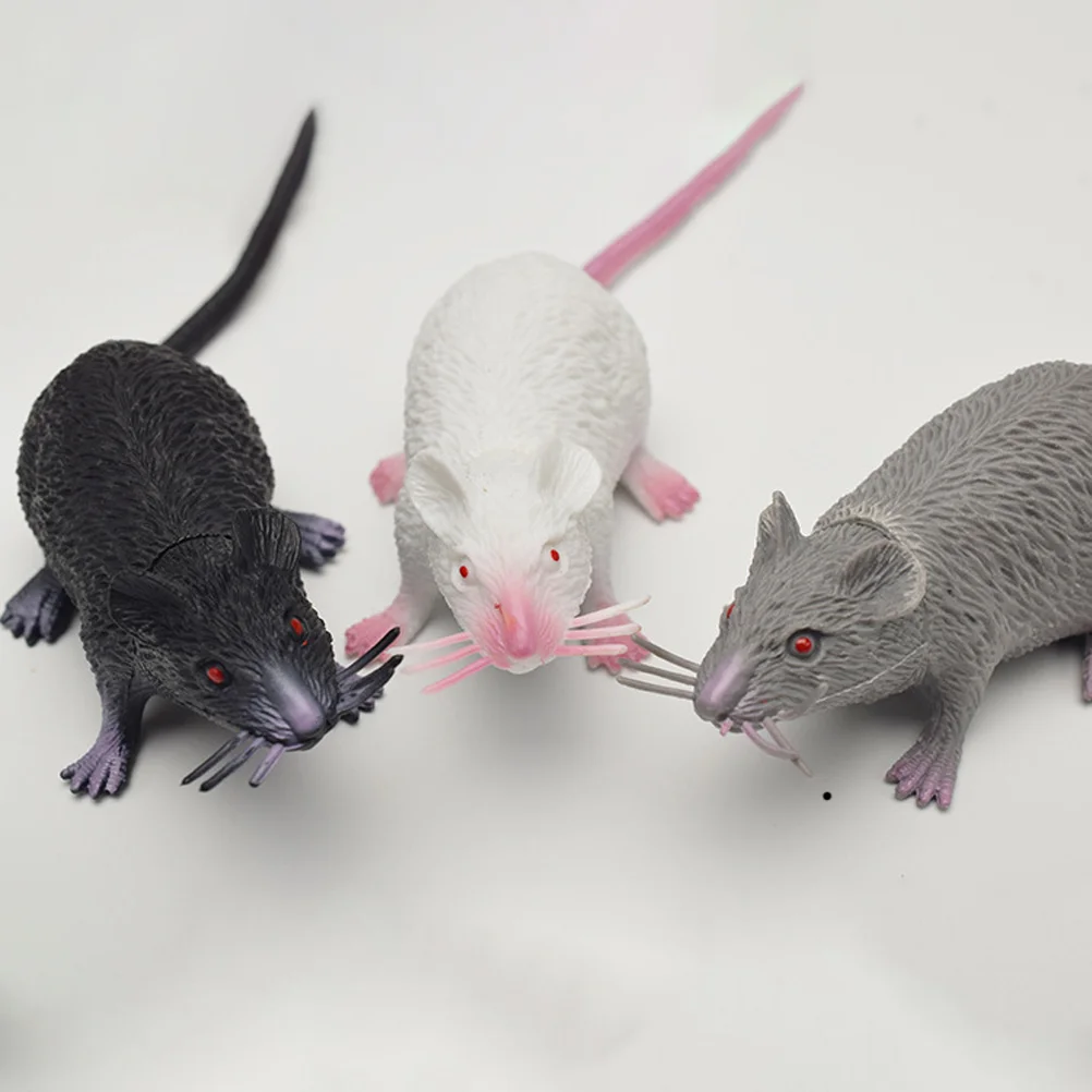 6 Pcs Simulation Mouse Halloween Decorations Kids Toy Rats Party Fake Pet Indoor Toys Pvc Interesting Funny Child Lifelike