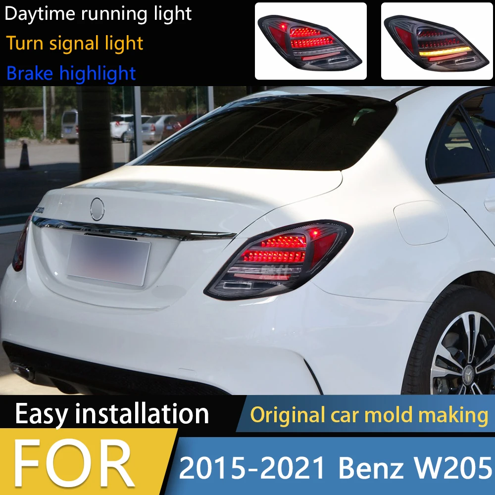 

Pair Taillight assembly For 2015-2021 Mercedes Benz W205 C-Class LED Modify the brake lights, reverse the lights，turn signal