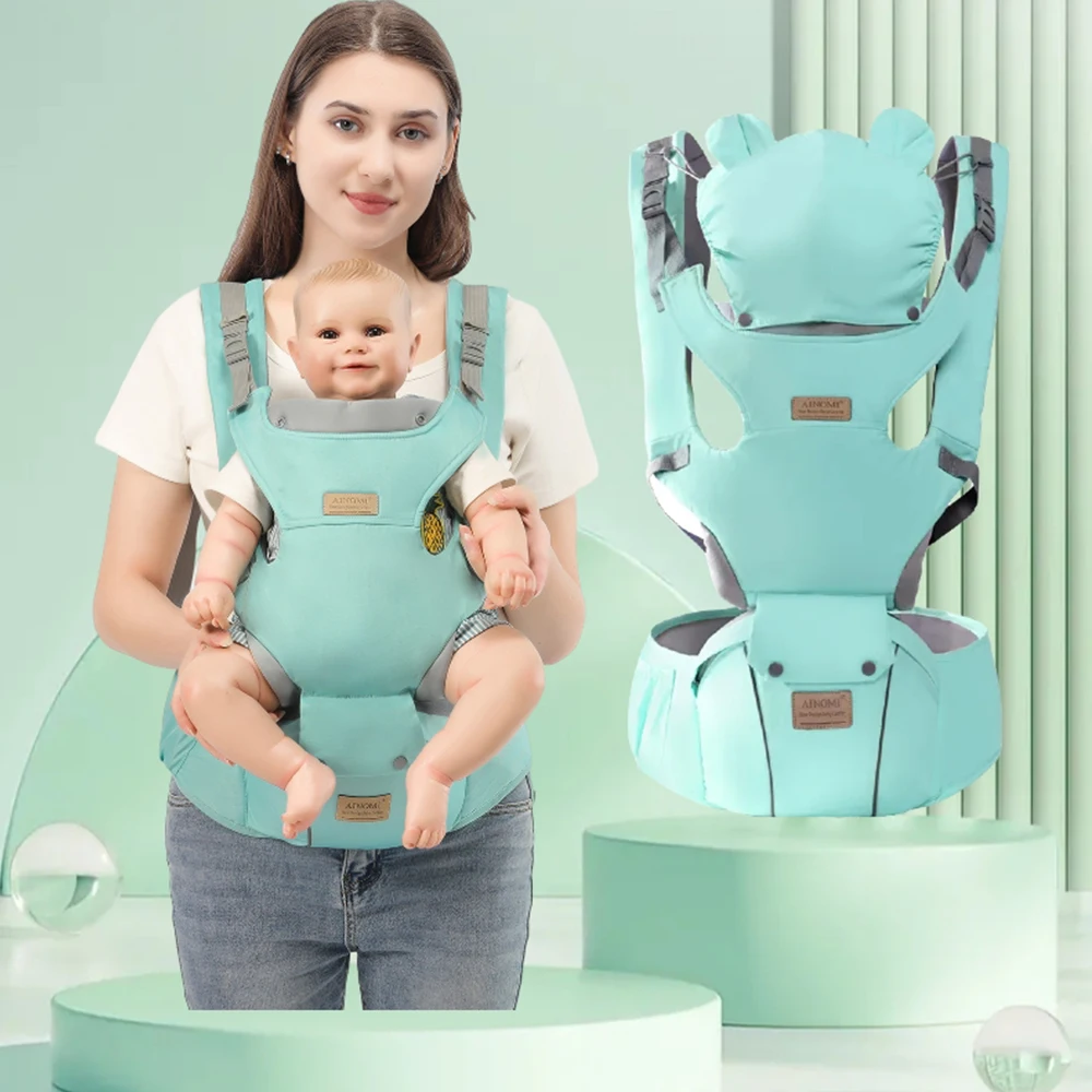 Detachable Baby Carrier with Hip Seat Support for Newborns Suitable for 0-36 Months Weight 7-45 Pounds Waist Cushion Included