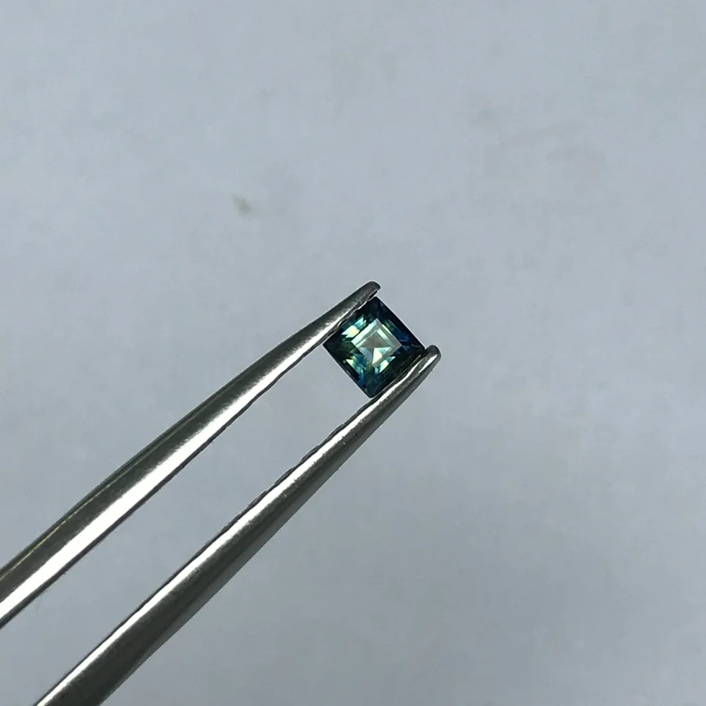 VANTJ 100% Natural Blue Green Sapphire Loose Gemstone Square Cut for Diy Handmade Jewelry Mounting Women Party Gift Wholesale