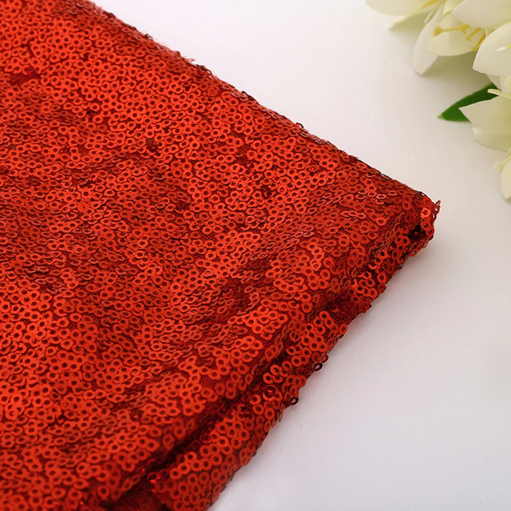 

3Mm Shiny Sequin Fabric Premium Sturdy Material For Dress Headband Curtain Backdrop Glitter Cloth Rosy 135X100Cm