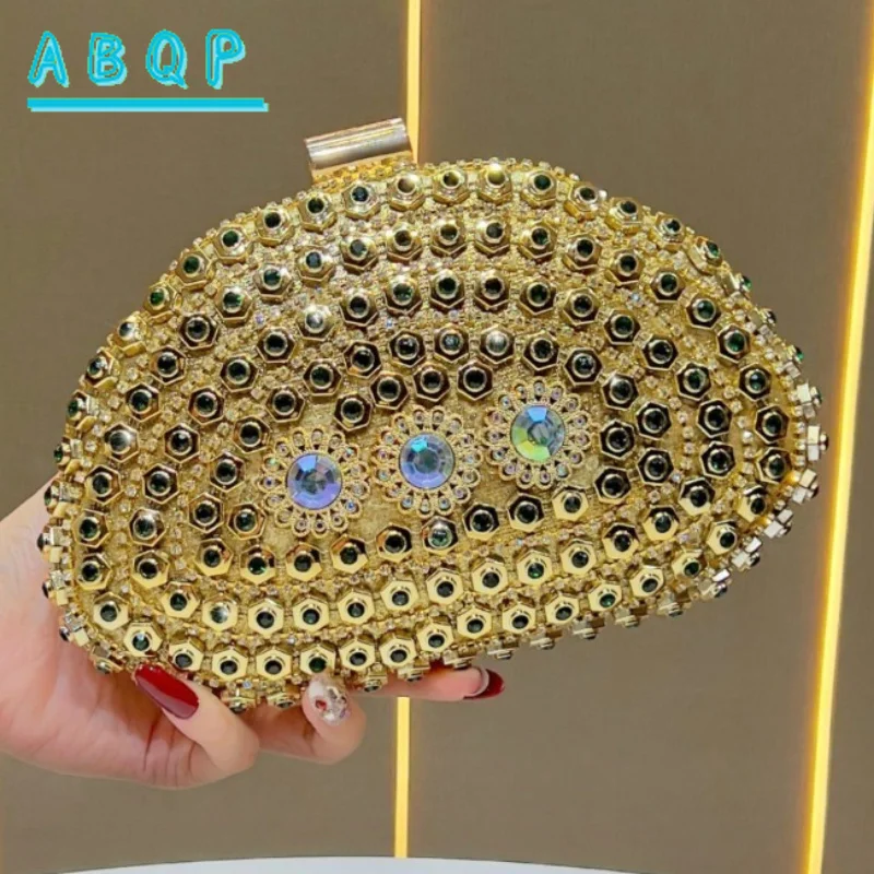 New Dinner Clutch Bag Luxury Brand Diamond-encrusted Shining Dinner Party Clutch Bag Diamond-encrusted Women's Shoulder Bag