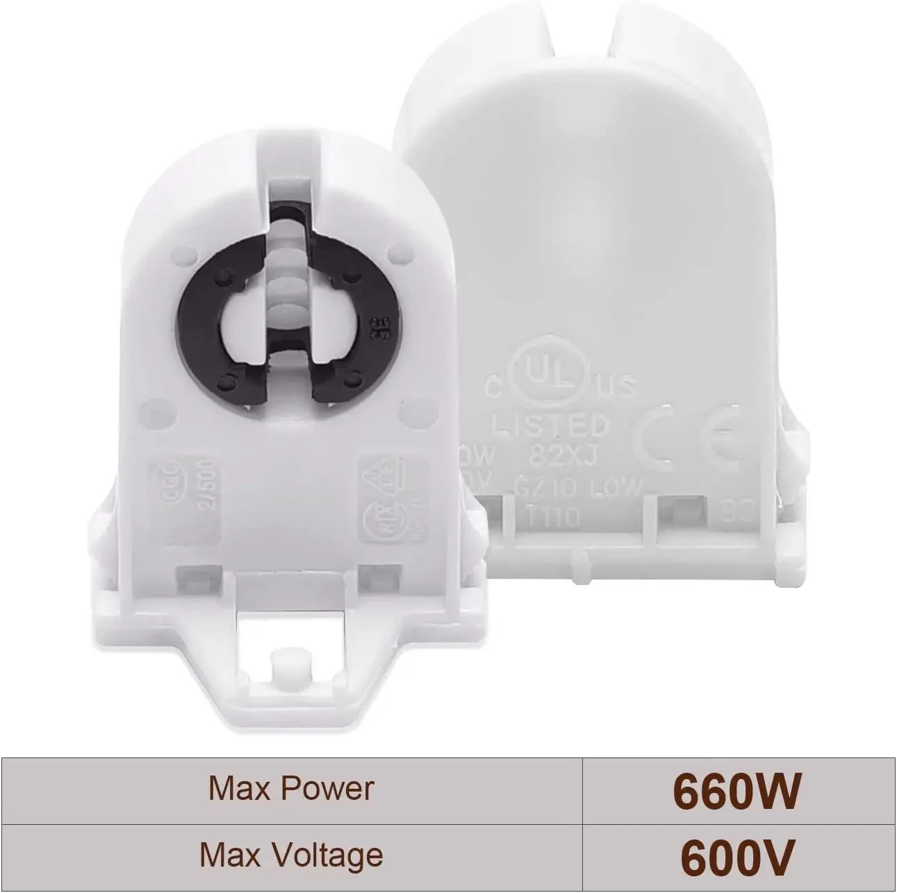 

8PCS Push Through Turn Type T8 T12 Lamp Holder CE VDE UL Tombstone for LED CFL Fluorescent Tube Replacements G13 Bi-pin Socket