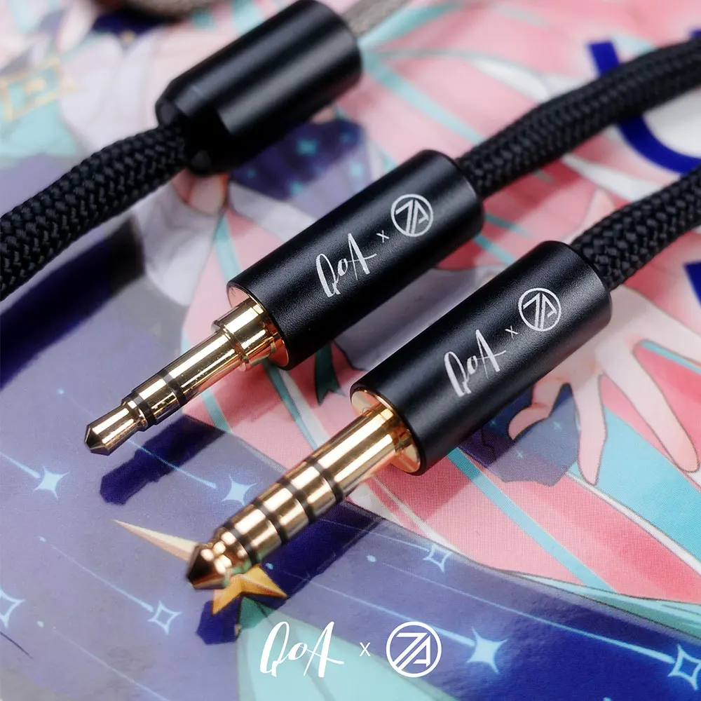 New QoA X 7th Acoustics Ryusei Headphone Single Nano Gold Plated Dynamic Driver In Ear Earphones With HiFi Earbuds Cable Plug view 3