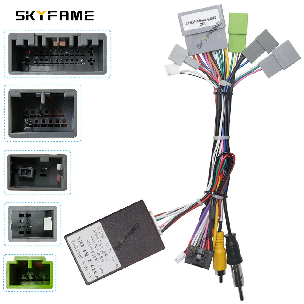 SKYFAME Car 16pin Wiring Harness Adapter Android Radio Power Cable For Suzuki Solio Baleno S-presso Vitara OD-LM-03 view 3