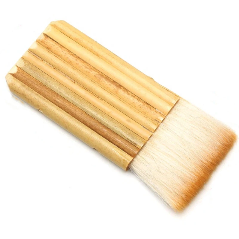 Chinese Woolen Hair Paint Brush Wood Handle Flat Row Brush For Chinese Painting Watercolor Background Wash Art Drawing Supplies
