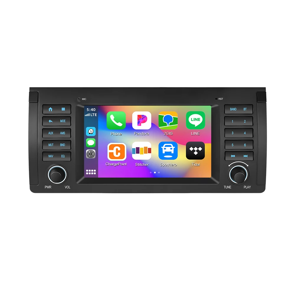 Podofo Android CarPlay Radio Voor BMW 5 Serie E39 M5 1996-2001 X5 E53 2002-2007 Auto Intelligente Systeem 2din GPS Stereo Autoradio - afbeelding 2