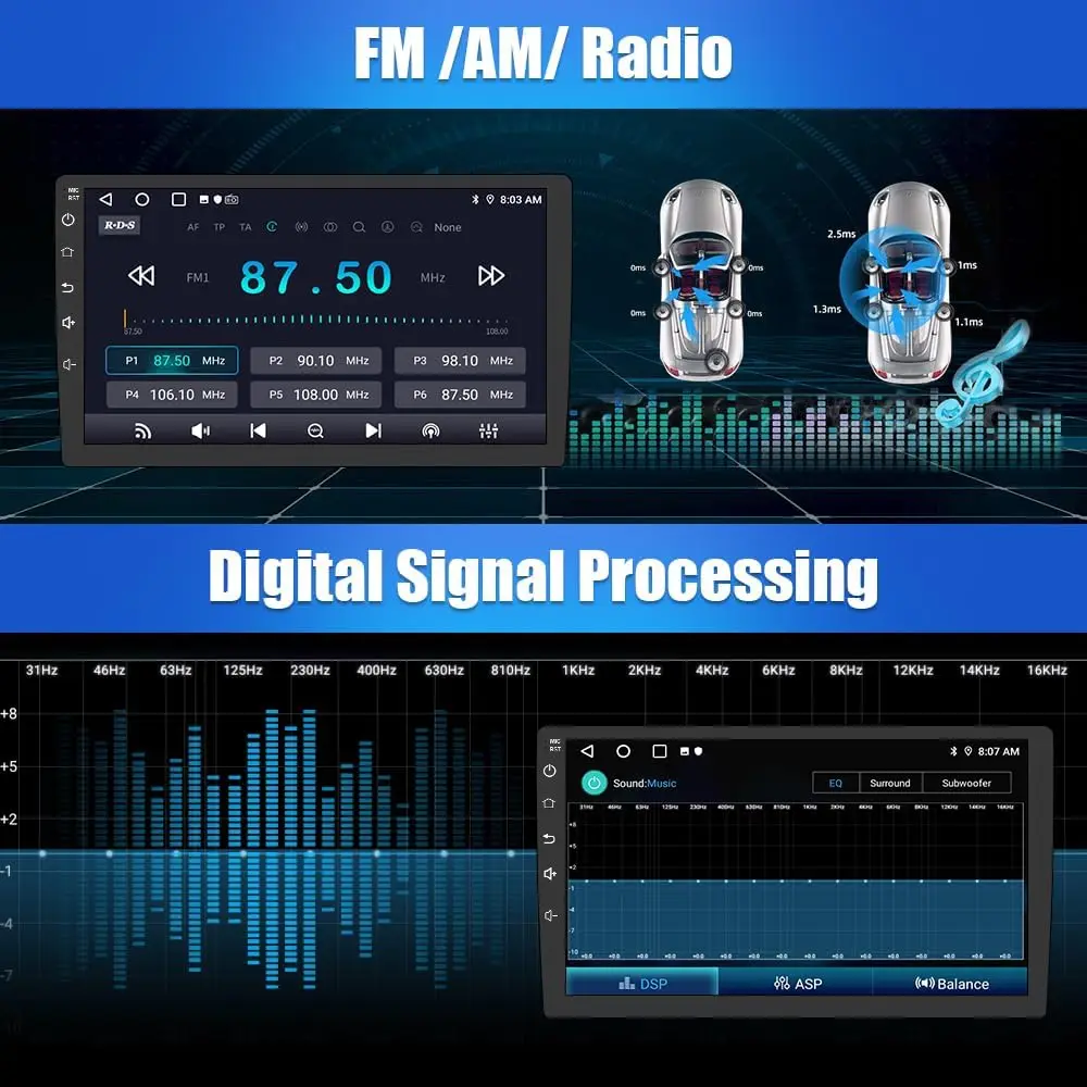 راديو ستيريو للسيارة لسيارة تشيفي سبارك 2013-2015، شاشة لمس 9 بوصة أندرويد 13 مع أندرويد أوتو، كاربلاي، واي فاي، نظام تحديد المواقع العالمي (GPS)، بلوتوث، DSP، SW