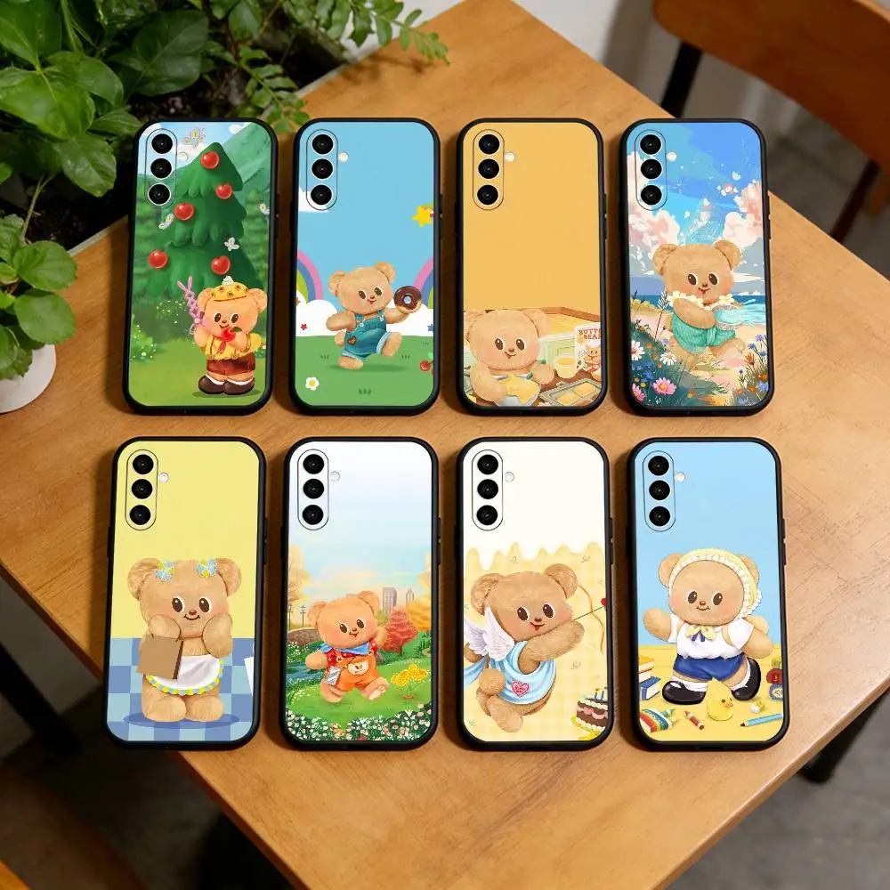 Cartoon Bear B-Butterbear Phone Case Black Silicone Soft For Samsung Galaxy A73,A72,A71,A70,A53,A52,A51