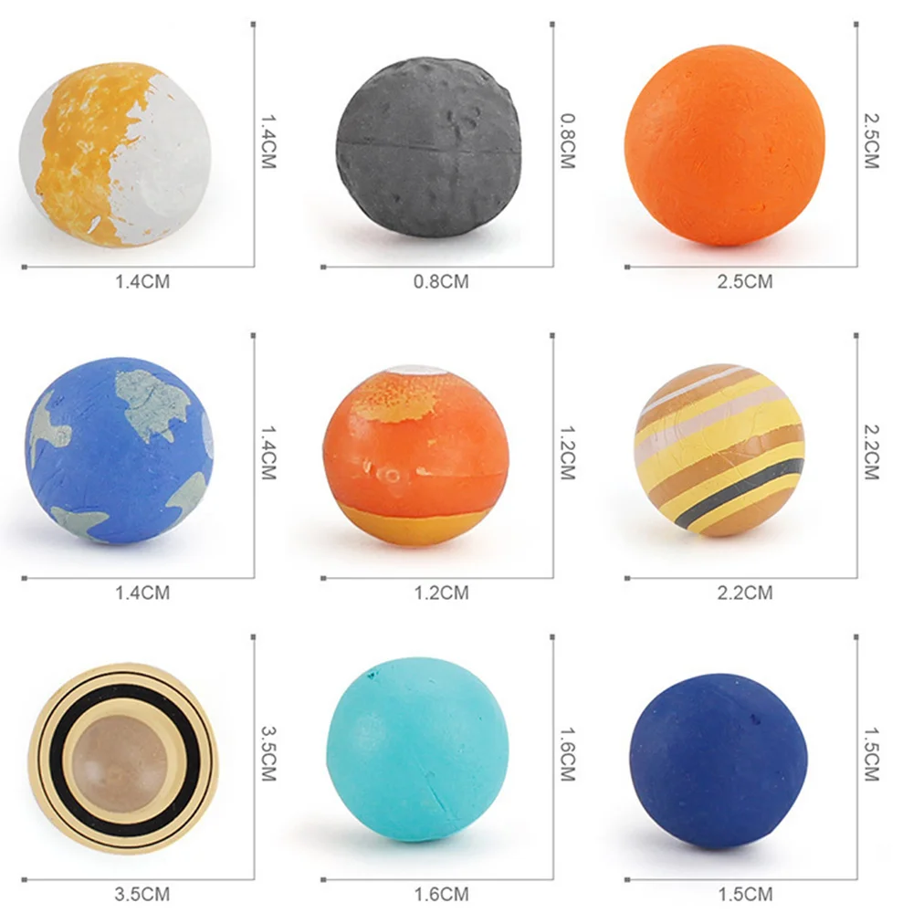 9pcs/pacl Solar System Planet Figure Planets Model for Astronomy Out Space Cake Decoration Children Birthday Gifts Favors Supply