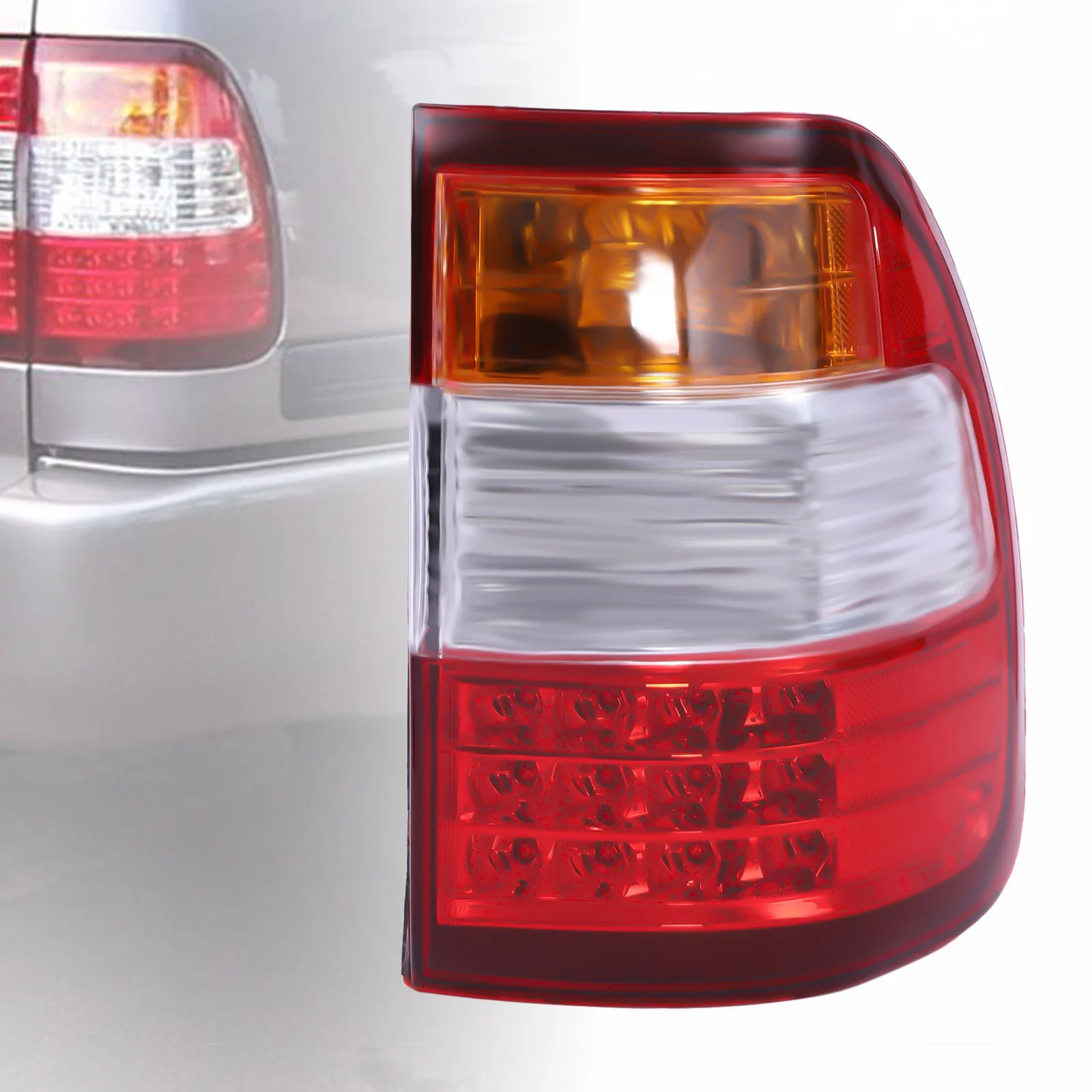 For Toyota Land Cruiser 1998 1999 2000 2001 2002 2003 2004 2005 2006 2007 Right Side Outer Tail Light LED Rear Brake Lamp Black