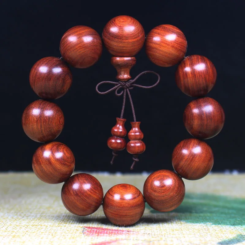 Factory direct sales Lobular Red Sandalwood Bracelet Wooden Prayer Beads Bracelet Men's and Women's Popular Rosewood Jewelry