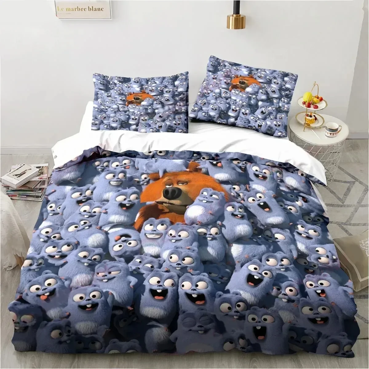 

Cartoon Grizzy and The Lemmings Bedding Set Sheet Set King Twin Double Child Bedding Set Mircofiber or Polyester Duvet Cover