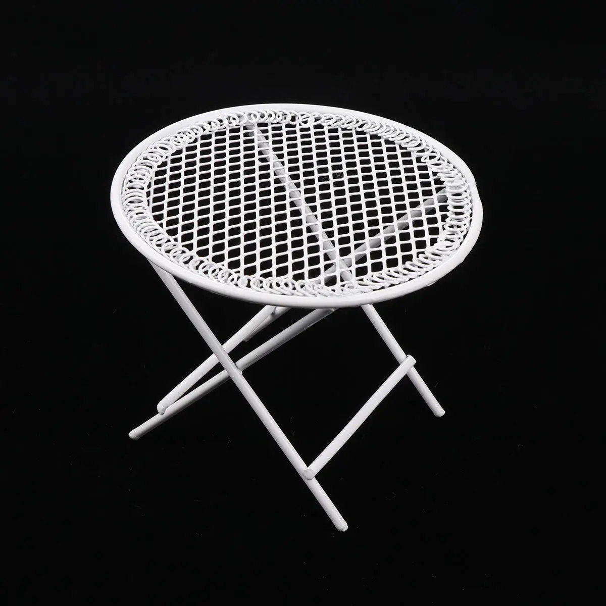 

1Set Mini White Iron Table Chair Set Exquisite Garden Balcony Decoration DIY Creative Villa Furniture Household Ornament