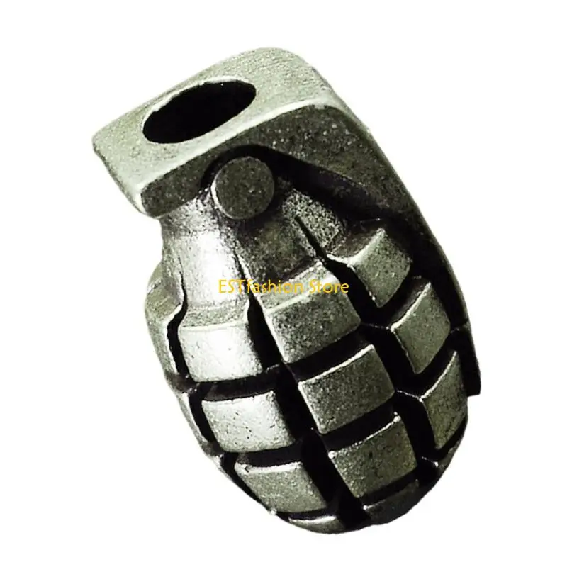 Y5GC Grenades Beads for Crafting Unique Charm Accessories and Paracord Enthusiast Gear Large Hole Artistic Collectibles
