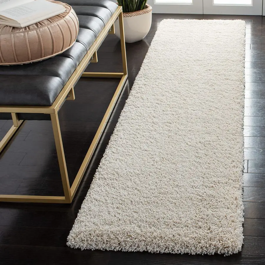 

Коврик Milan Shag Collection Runner 2 x 6, слоновая кость, сплошной дизайн, не осыпающийся усилитель легко чистится, плюшевый толстый ворс, идеально подходит для прихожей,