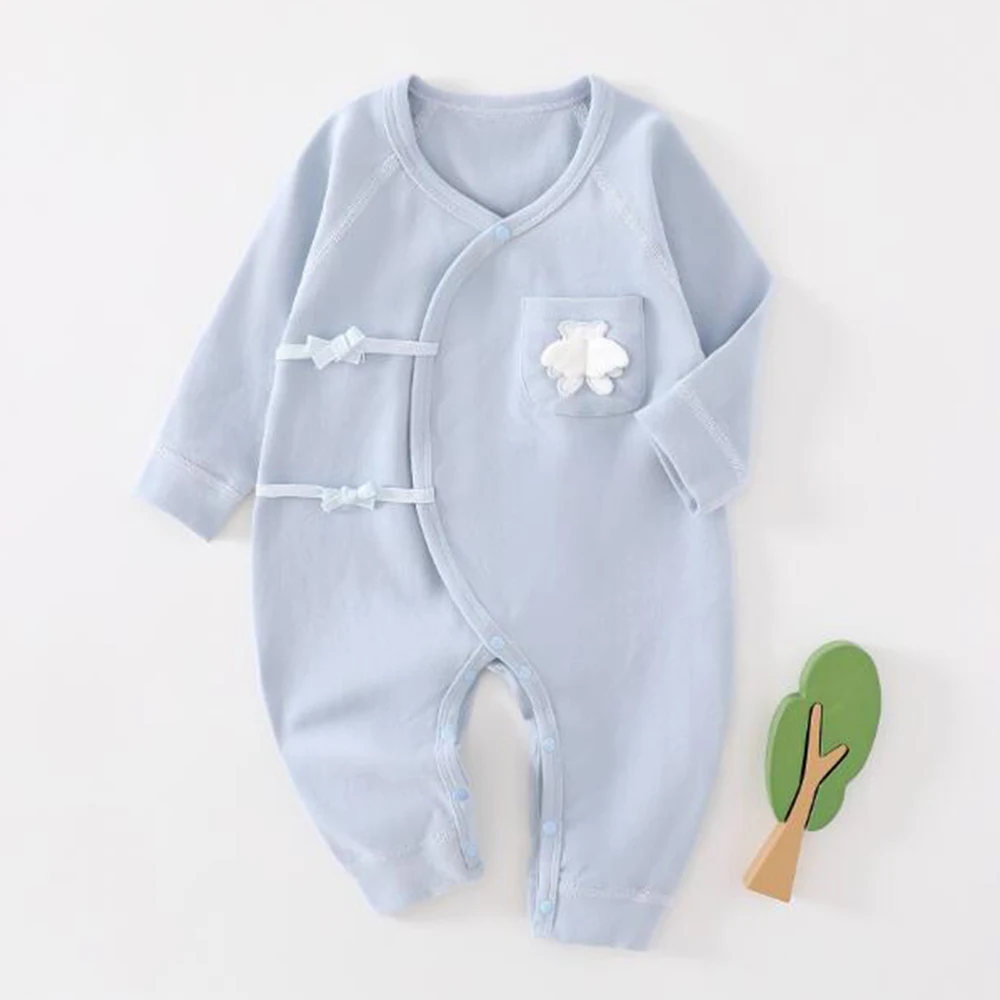 Ropa Unisex para recién nacido, Pelele de algodón de manga larga, sólido, Navidad, 0 a 6 meses