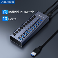 Acasis USB 3.0 Splitter 5Gbps 7/10/13 Ports Docking Station Individual Switch For Keyboard Mouse Printer USB Expand For Macbook