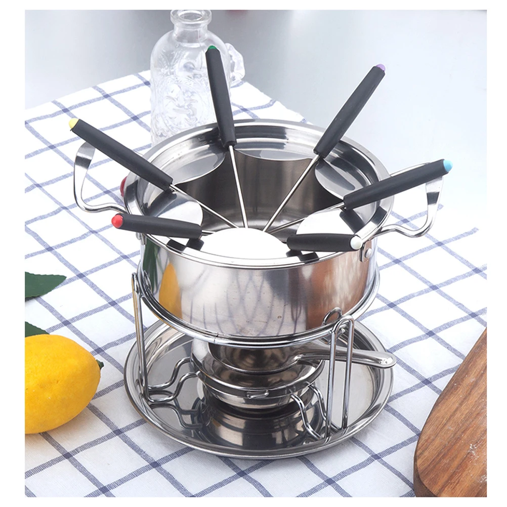 

Chocolate Melting Fondue Set Set Stainless Steel Fondue Sets Accessories Heater Kit For Buffet