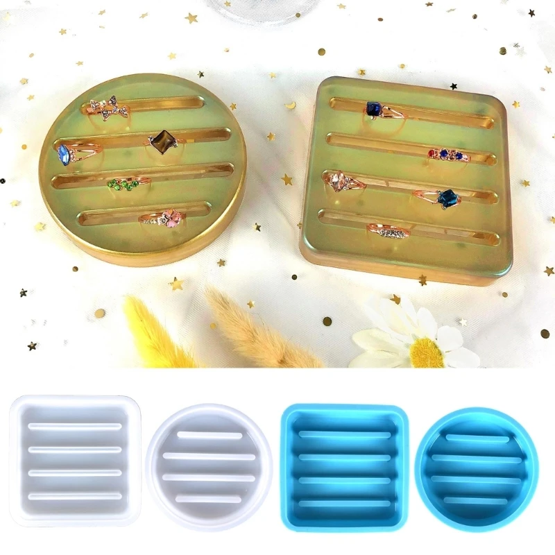 Q0KE Storage Box Mold Jewelry Rings Box Mold Suitable for Rings Necklace Jewelry  Box Craft Diy Home Decoration