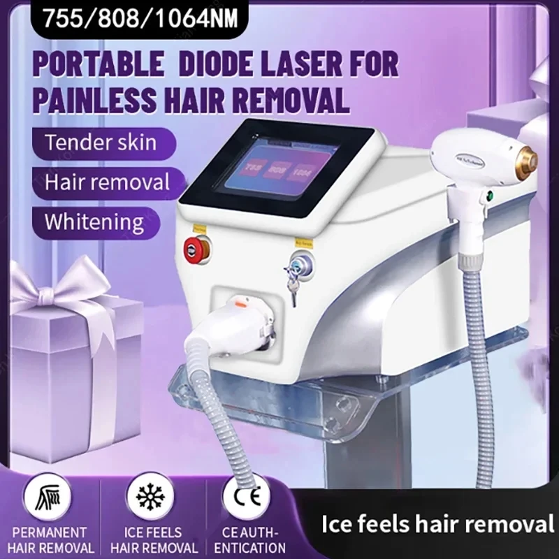 

Diode Laser 755 808 1064nm Multi Wavelengths Hair Removal Machine Cooling Head Painless Laser Epilator Face Body Hair Removal
