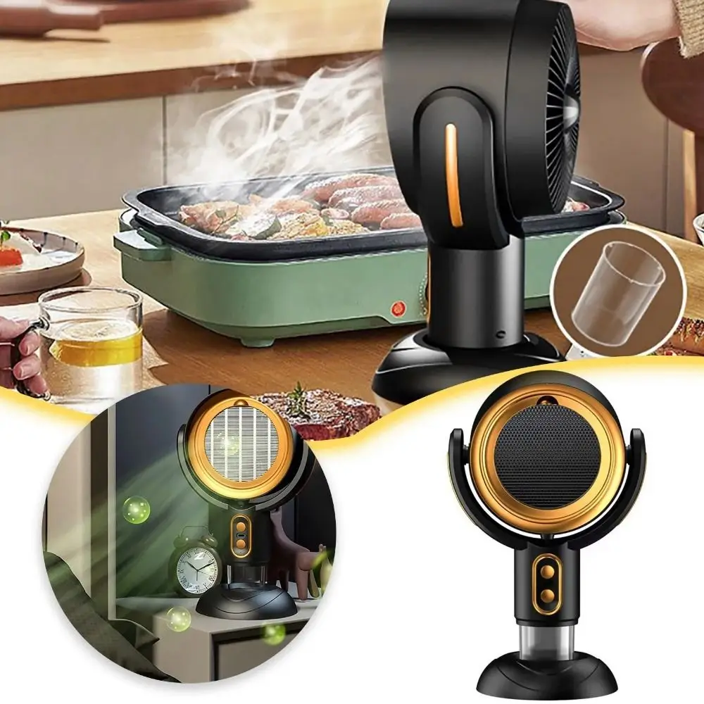 Portable Desktop Range Hood Adjustable Angles Low Noise Cooking Fume Extractor Detachable USB Charging/Plug Kitchen Exhaust Fan