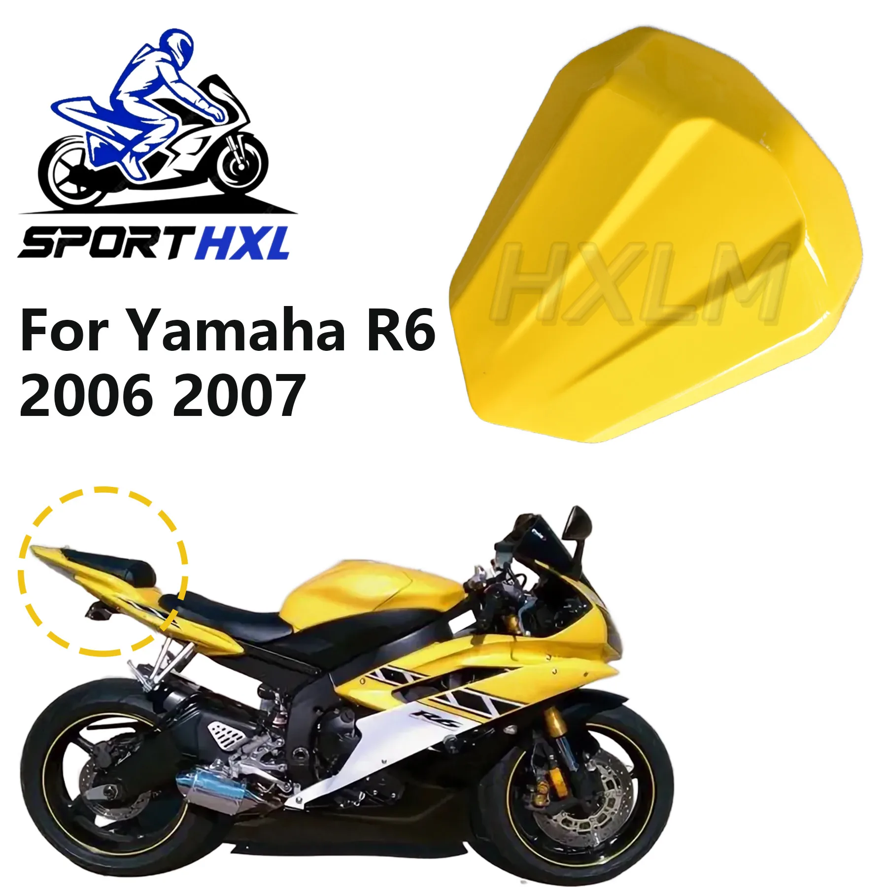 

For Yamaha YZF-R6 YZF R6 2006 2007 Motorcycle Pillion Rear Seat Cover Cowl Solo Fairing Passenger Blue Black Covers YZFR6 06 -07