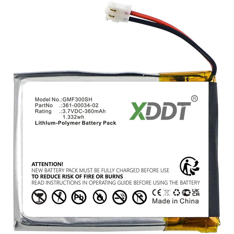 Replacement 360mAh 1.32Wh Battery 361-00034-02 For Garmin Fenix 3 Fenix3 F3 HR GPS Sports Watch Battery Rechargeable Battery