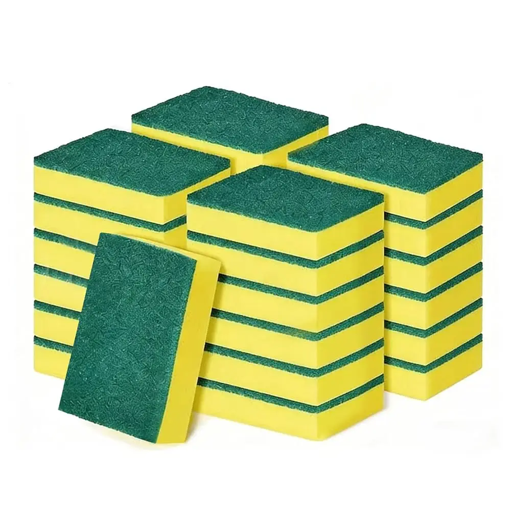 

Набор из 24 прочных губок для мытья посуды, не царапающие кухонные губки с износостойкой абразивной подушечкой, двусторонние чистящие губки для мытья посуды
