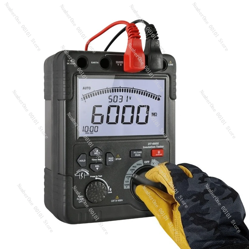 DT-6605 High Voltage Insulation Resistance Tester, 5000V Megohmmeter for Battery Measurement