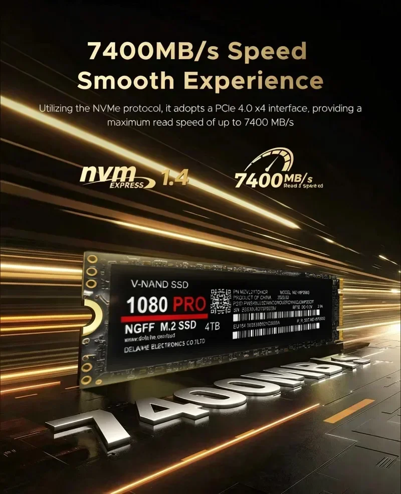 1080PRO PCIe NGFF M.2 2280 SSD 500GB/1TB/2TB/4TB, bietet schnelle, überlegene Geschwindigkeit für flüssiges Gaming und professionelle Arbeitsabläufe. – Detail 9