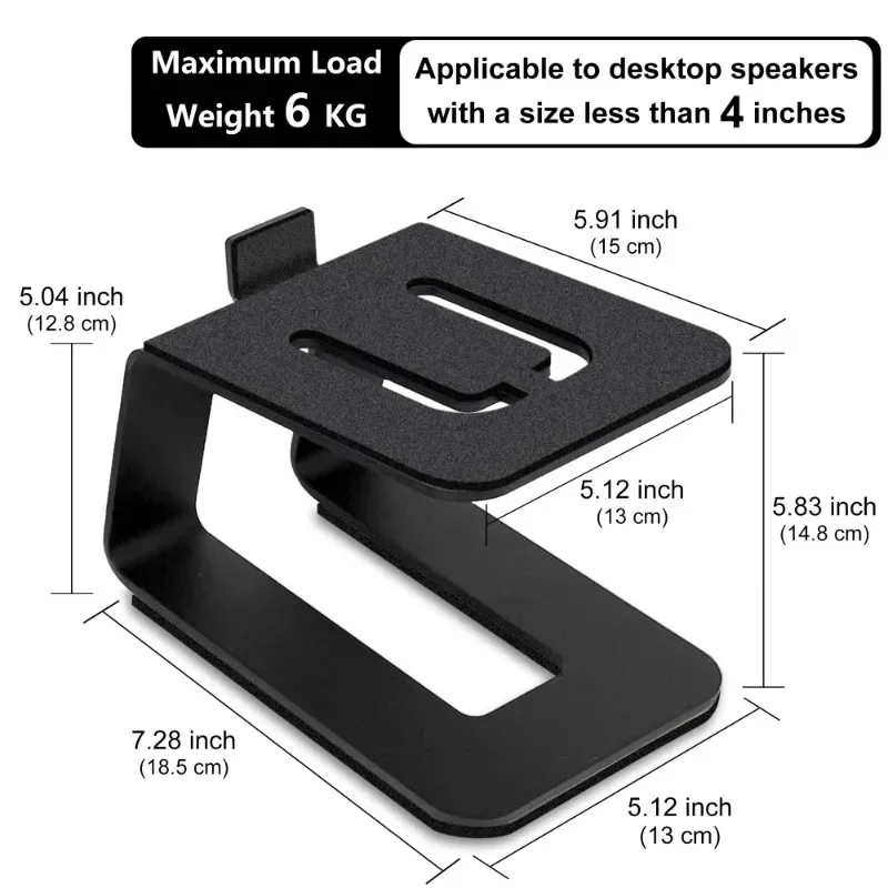 Adjustable Desktop Speaker Riser Pair Anti Vibration Foam Isolation Stand for Bookshelf Studio Monitors Computer Speakers