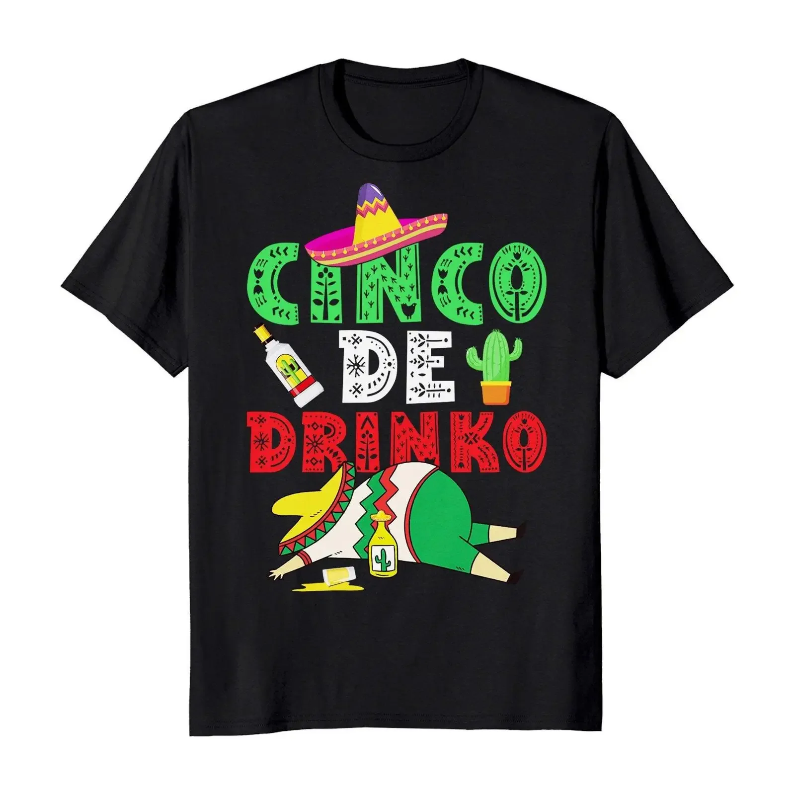 Cinco De Drinko Mayo Batalla Puebla Hispanic Heritage Mexican Funny T Shirt vintage Washed Top For Everyday Wear Slightly