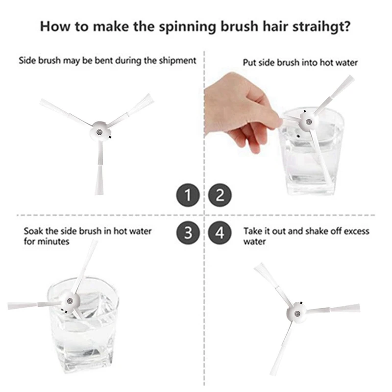 6 шт., сменная боковая щетка для подметальной машины для Roborock P10, аксессуары для подметального робота, боковая щетка-A19G