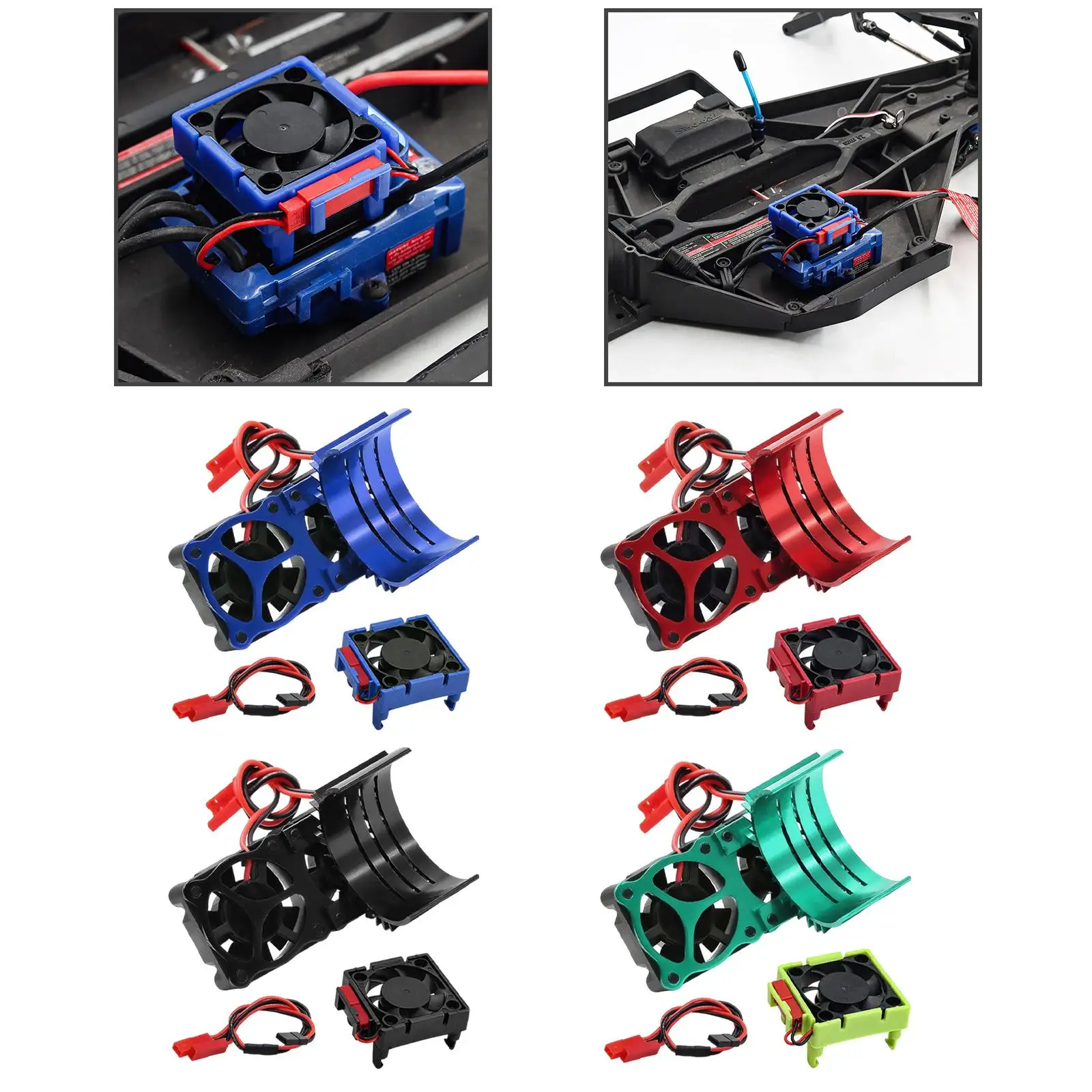

3340 RC Cooling Fan Spare Parts Reliable High Performance Double Fans Direct Replaces for Bandit Vxl-3S 2WD/4WD