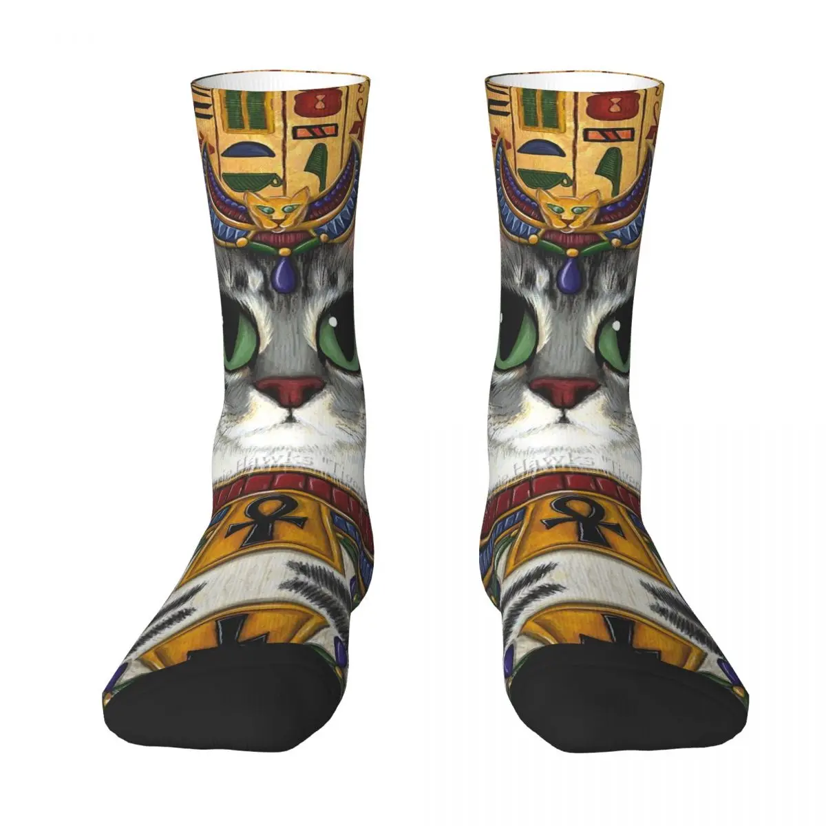 Cats And Ankh Cross Ancient Egypt Men Women Socks Windproof Beautiful Spring, Summer, Autumn, and Winter Dressing Gifts