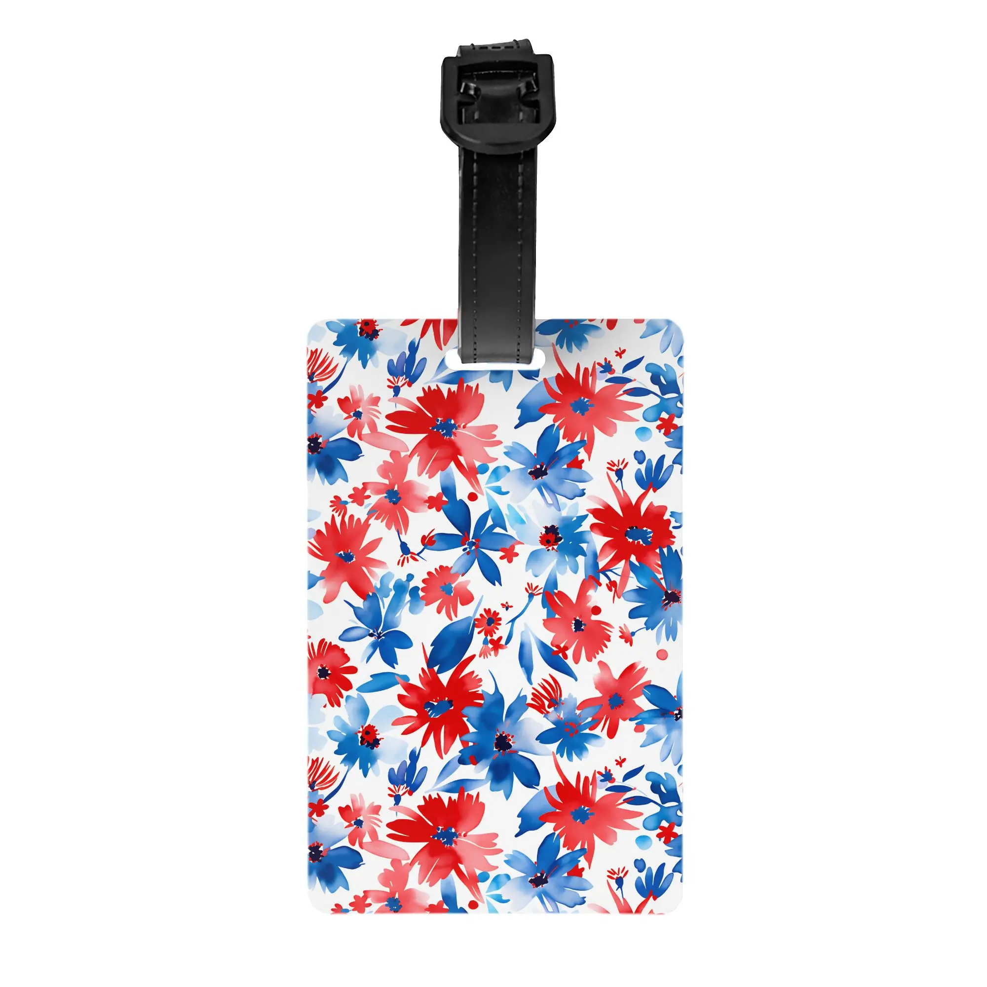 4th of July Watercolor Floral Pattern  Luggage Tags Custom  Baggage Tags Privacy Cover ID Label