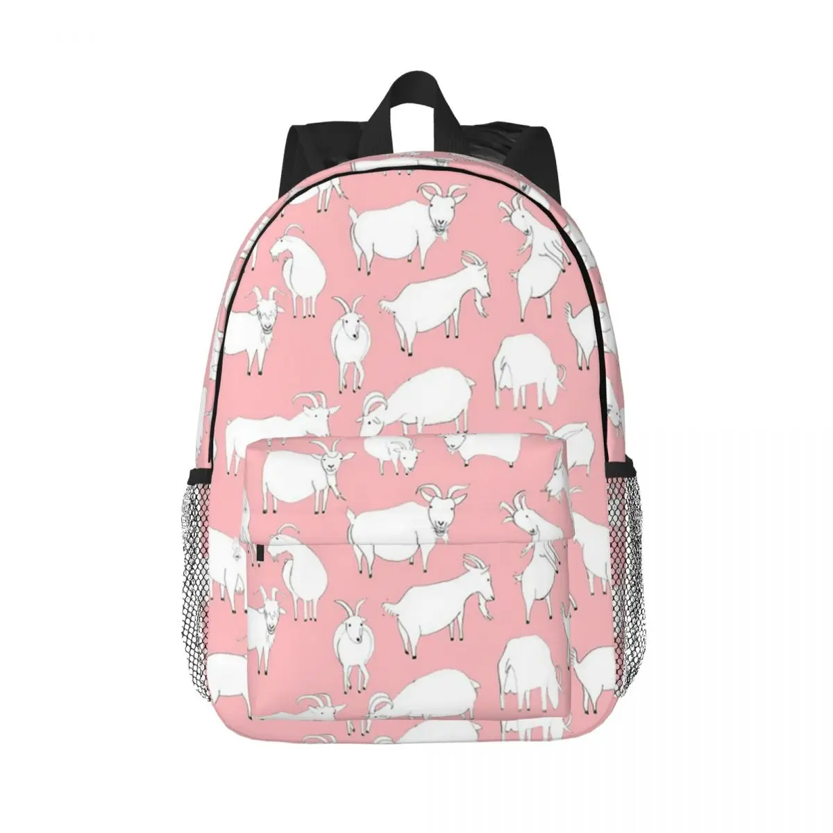 Goats Playing - Pink Backpacks Teenager Bookbag Casual Students School Bags Laptop Rucksack Shoulder Bag Large Capacity