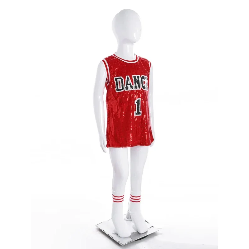 

25COSGirls Одежда для джазовых танцев в стиле хип-хоп, детский трикотаж с блестками, современная форма черлидинга, платье с носками, Хэллоуин, карнавал, вечеринка O