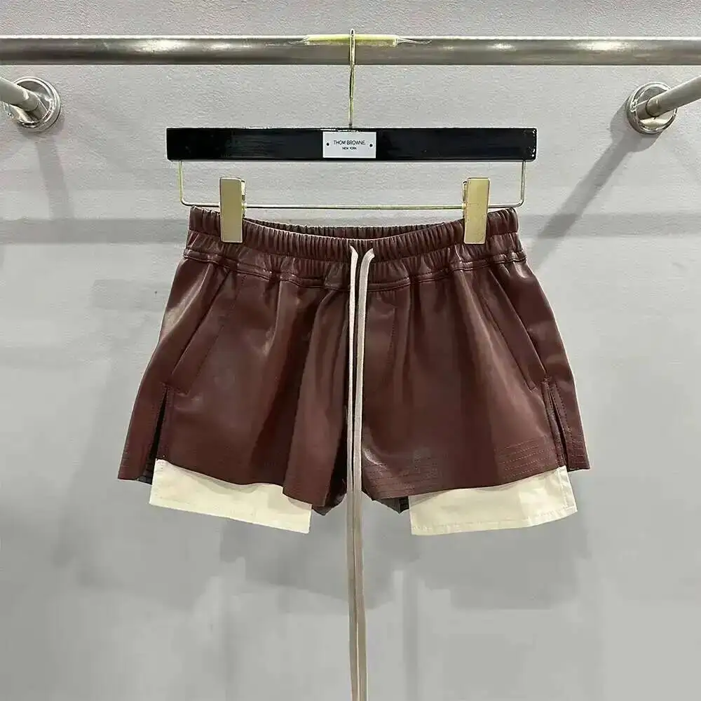 Hksh Frauen Flut ro Stil Pu Leder Shorts Streetwear Mode Tasche bequem neue vielseitige dunkle schicke y2k Punk Capris h2512 3