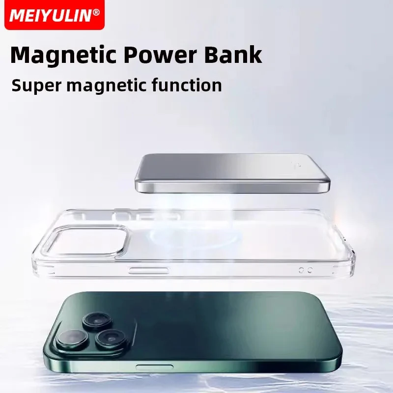 10000mAh Magnetic Power Bank USB C PD20W 5000mAh Slim Wireless ricarica rapida batteria di ricambio esterna Mobile per iPhone 15 Samsung