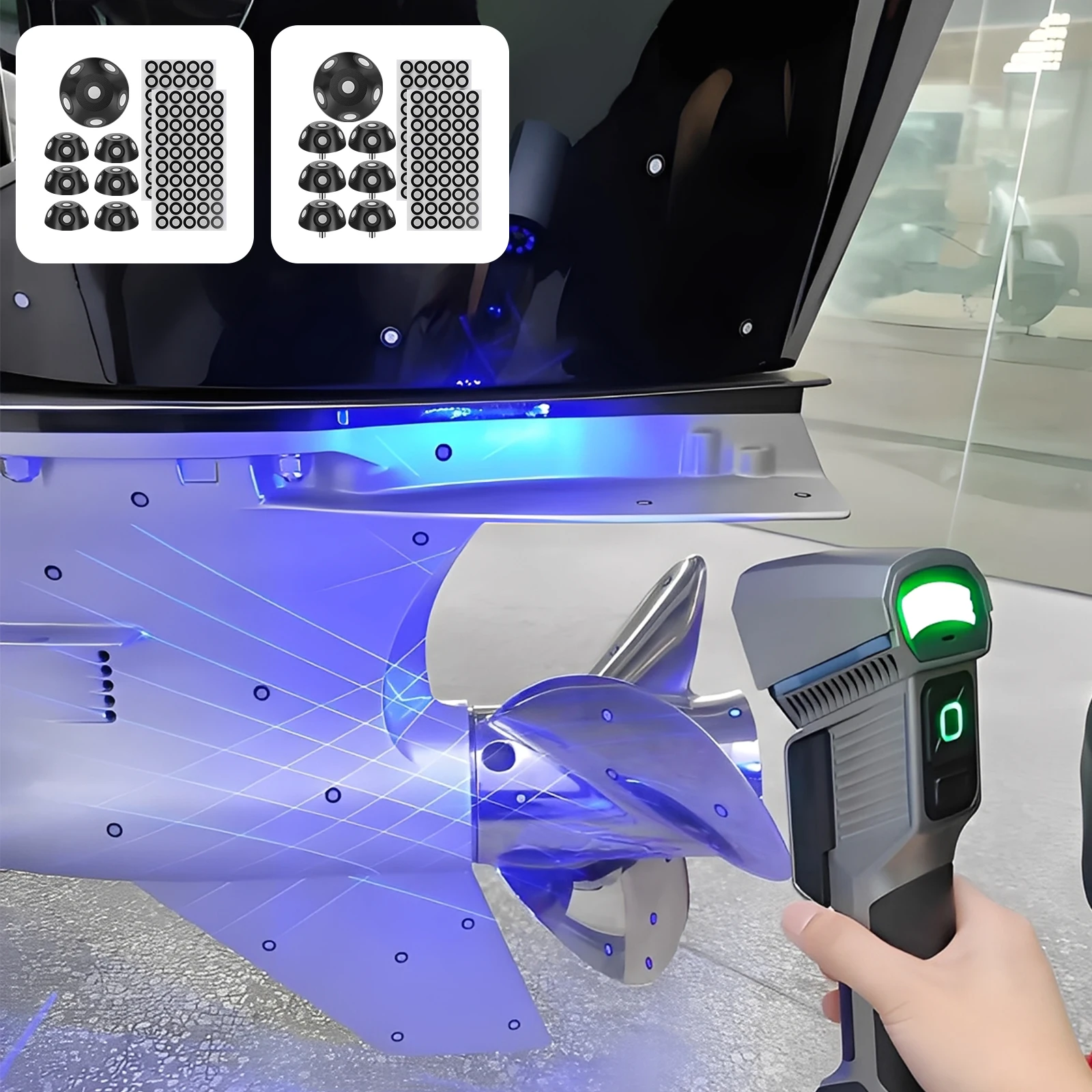 100 Pcs 6mm 3D Scanning Markers 6 Pcs 6 Sides 3D Scanner Marker Balls Highly Reflective Multi Angle Scanning Scanner Dots