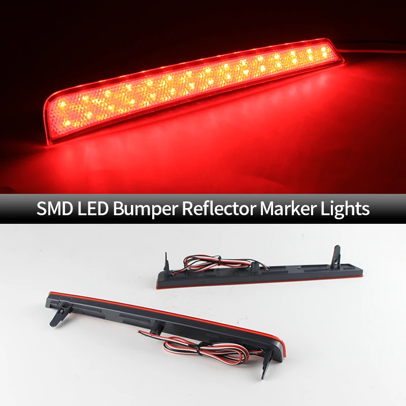 

2 шт. светодиодные задние бамперные фонари-отражатели Canbus для Toyota Vellfire, красные линзы, красные задние стоп-сигналы, предупреждающие лампы, автомобильные аксессуары